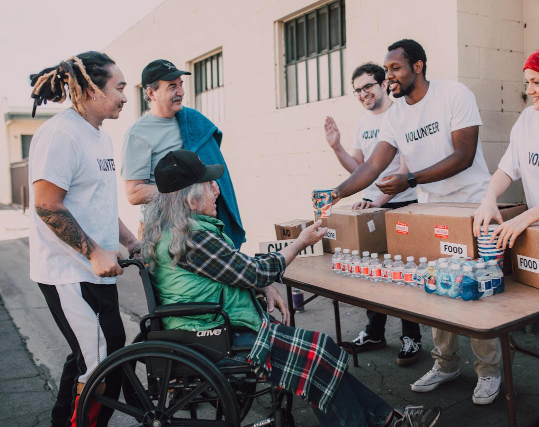 Volunteers Giving Aid